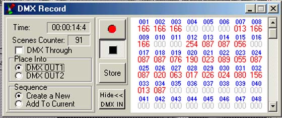 Screenshot DMX in Abspeichern