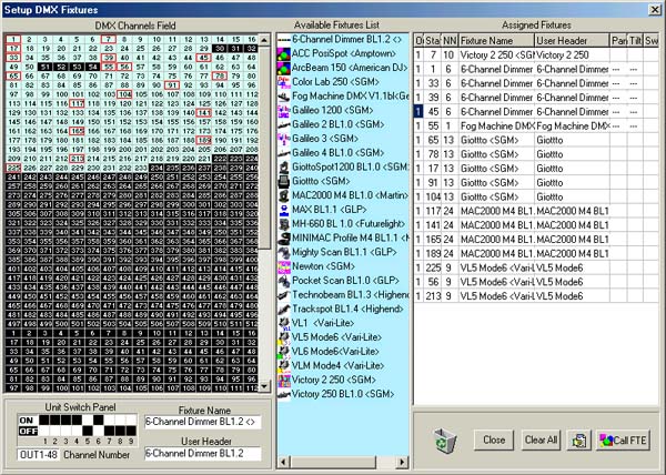 Screenshot DMX-Patch
