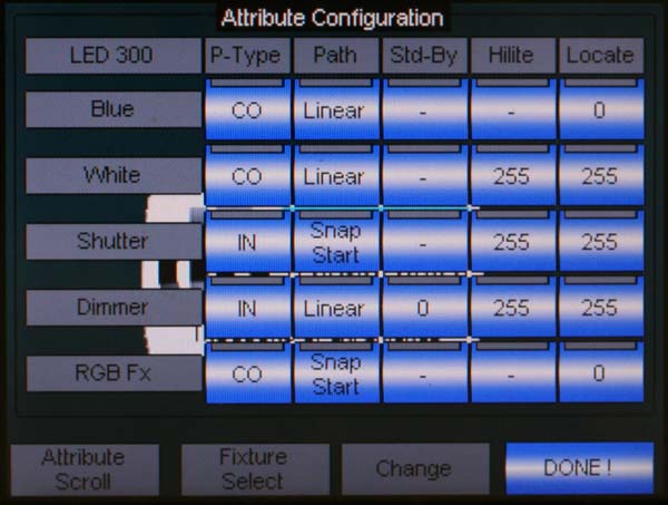 Screenshot Attribute Configuration