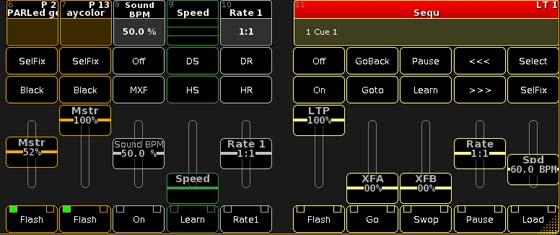 Screenshot virtuelle Faderbank